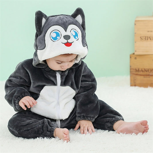 Husky Kostume til Børn â Varmt og Fluffy Dyrekostume