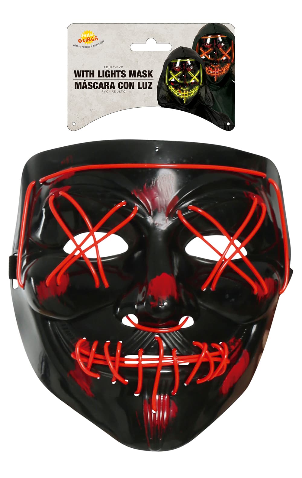 Sort maske med assorterede lys, PVC
