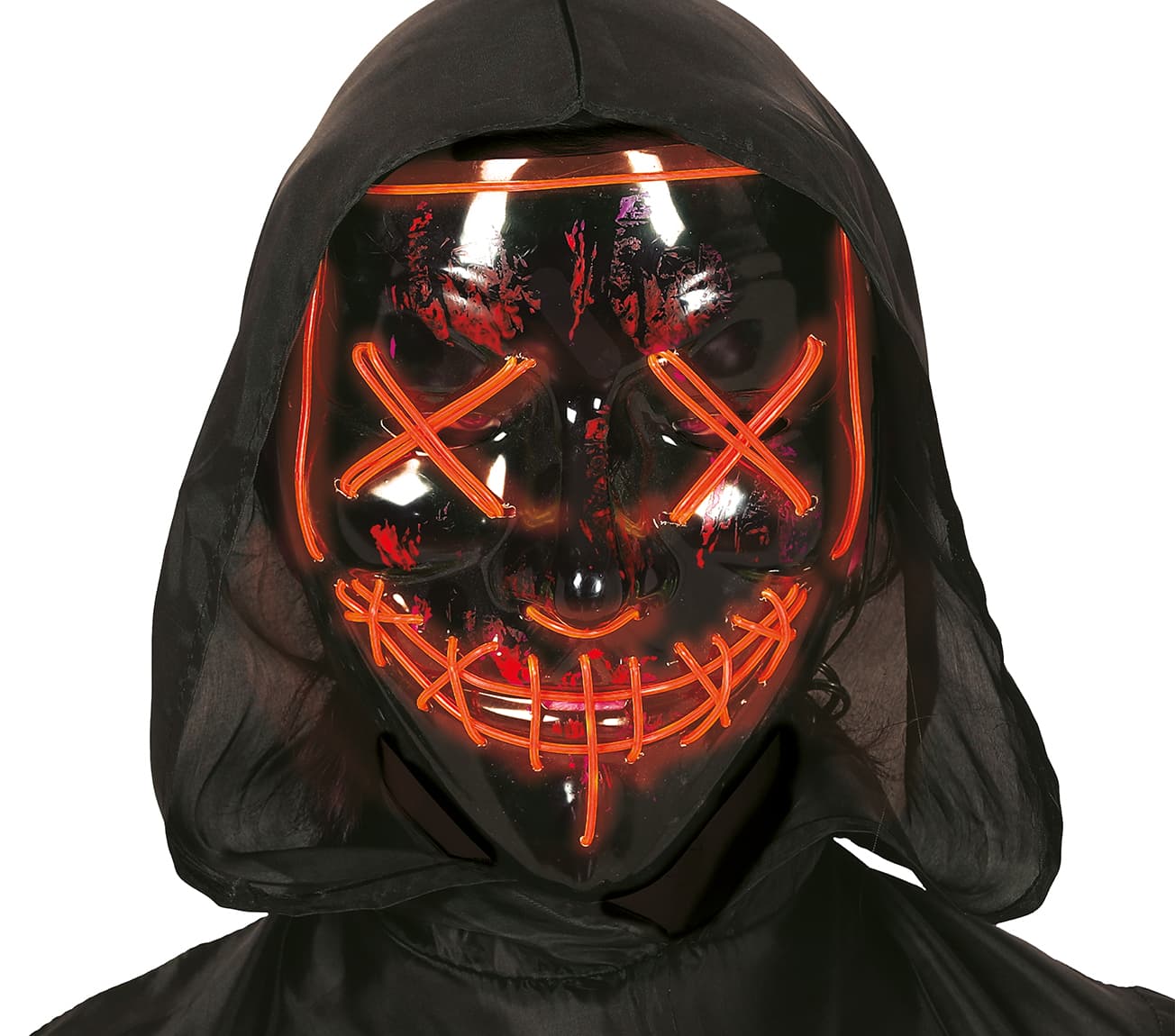 Sort maske med assorterede lys, PVC