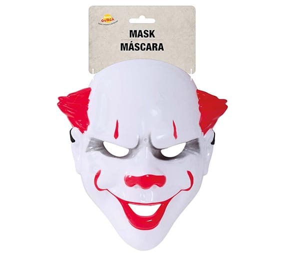 Dræberklovnemaske, PVC, hvid