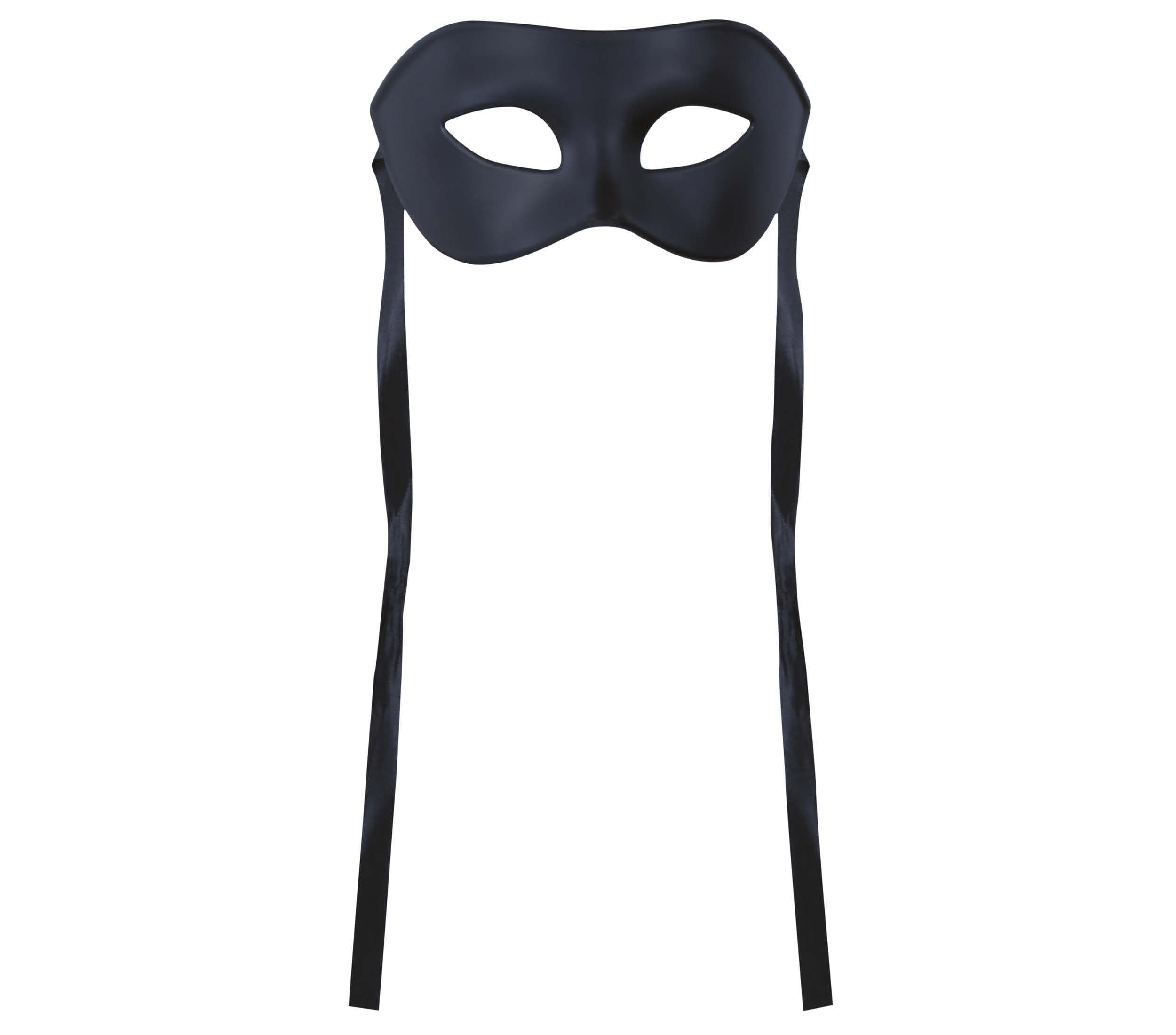 Sort maske, ca. 17,4 cm
