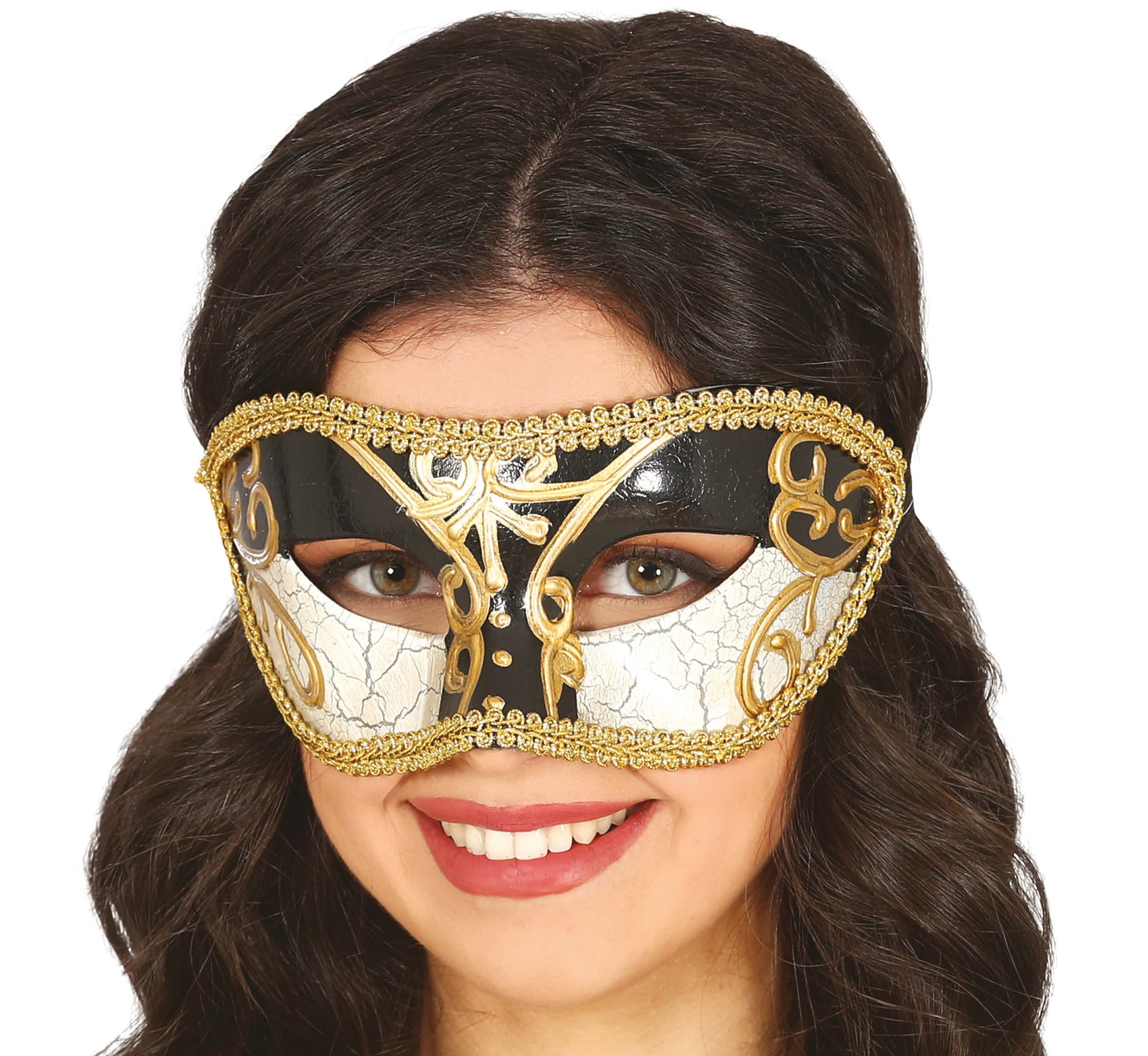 Sort og hvid venetiansk maske