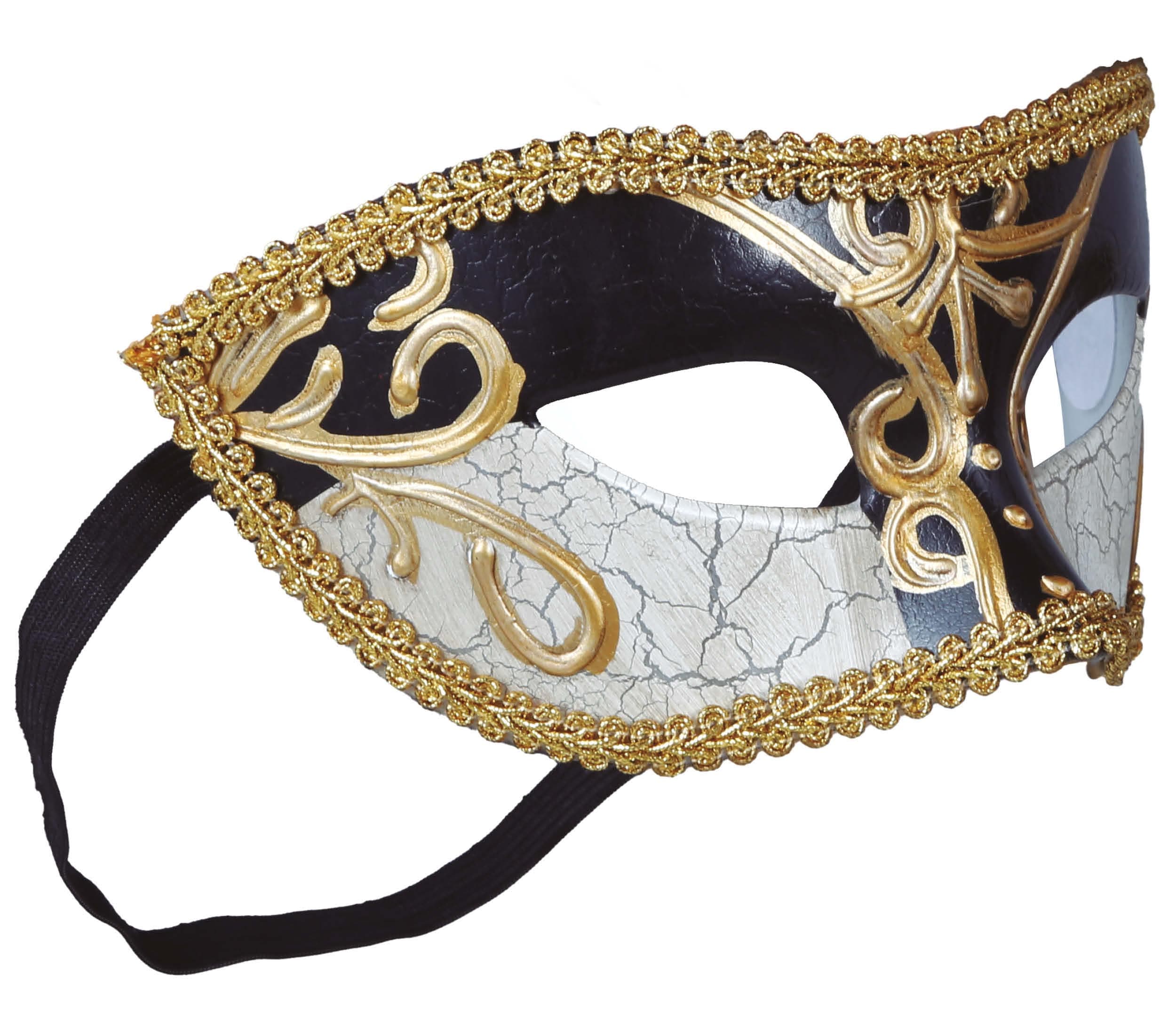 Sort og hvid venetiansk maske