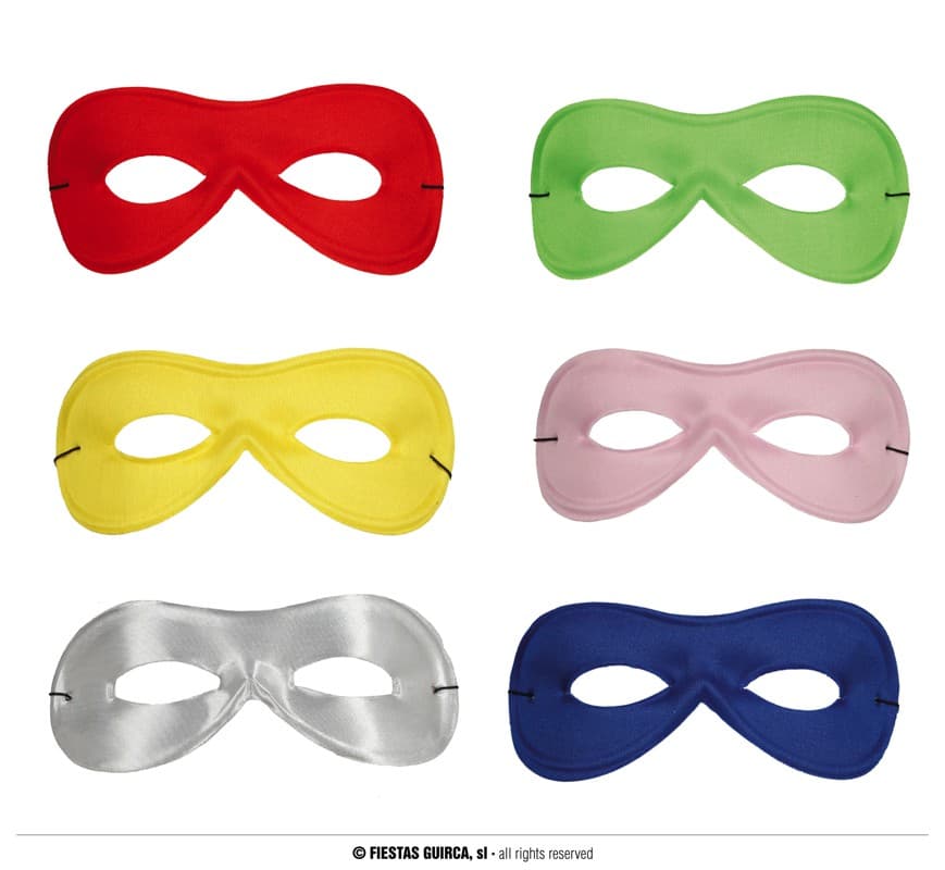 Pierrot-maske i silke, flerfarvet, "Extra"