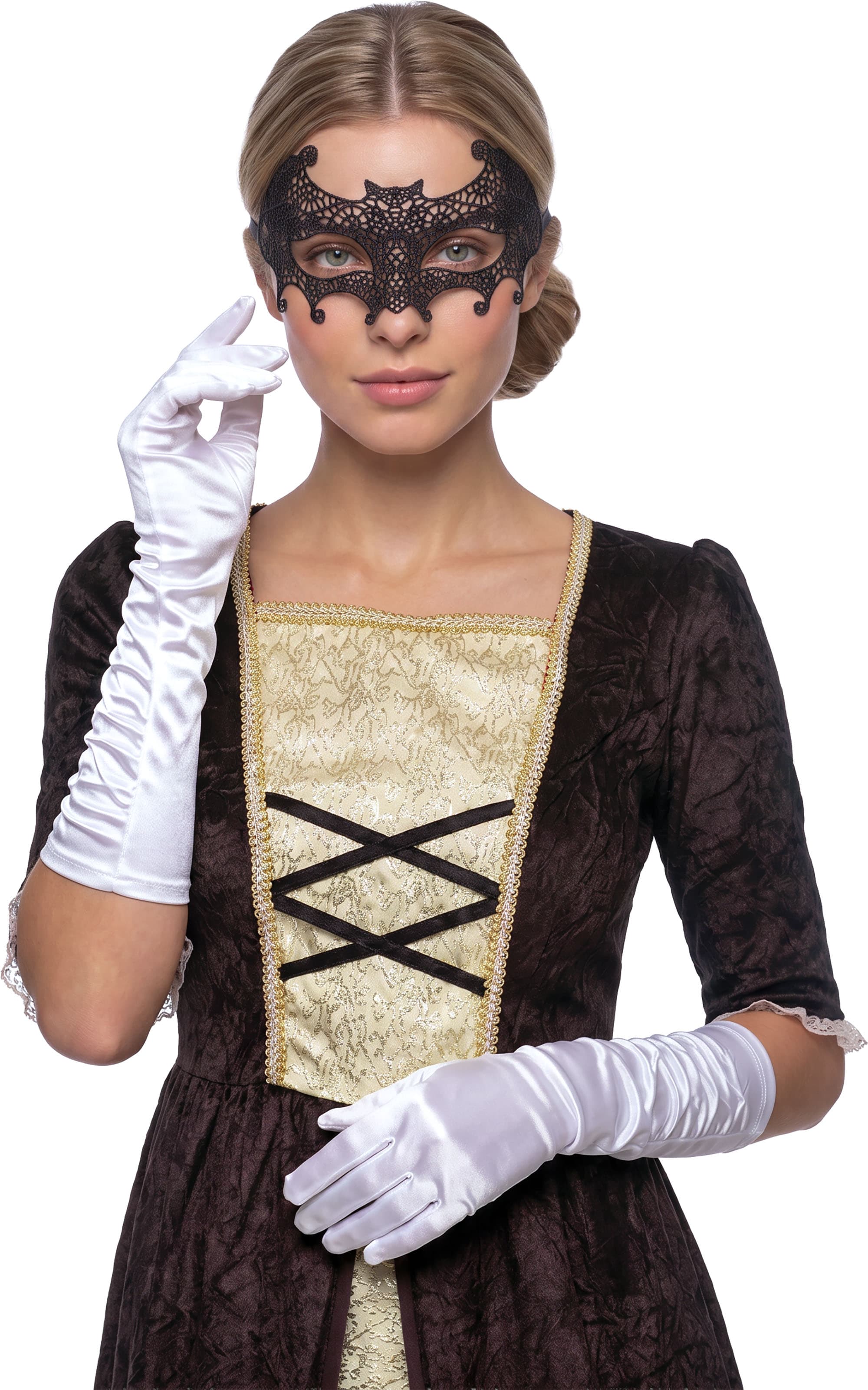 Sort broderet flagermusmaske