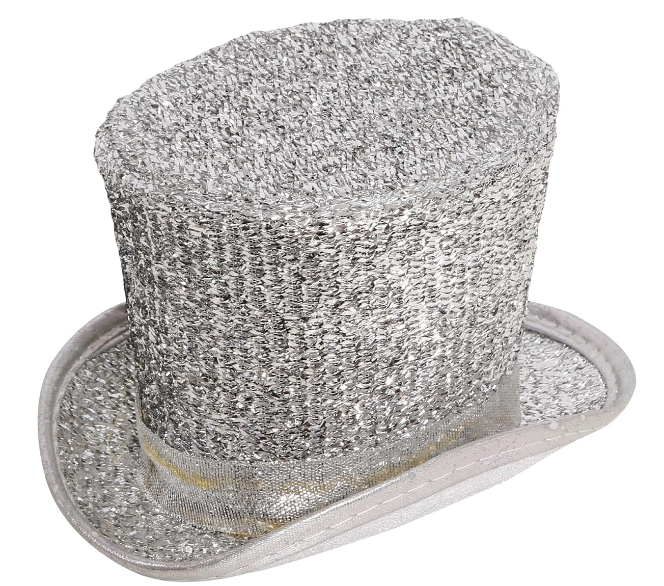 Mini høj hat, blank sølv