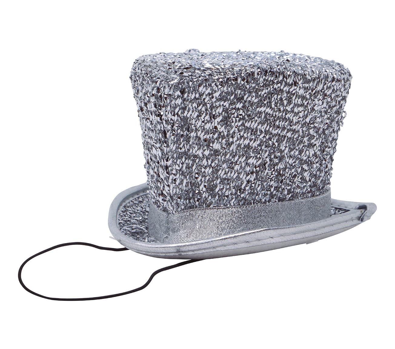 Mini høj hat, blank sølv