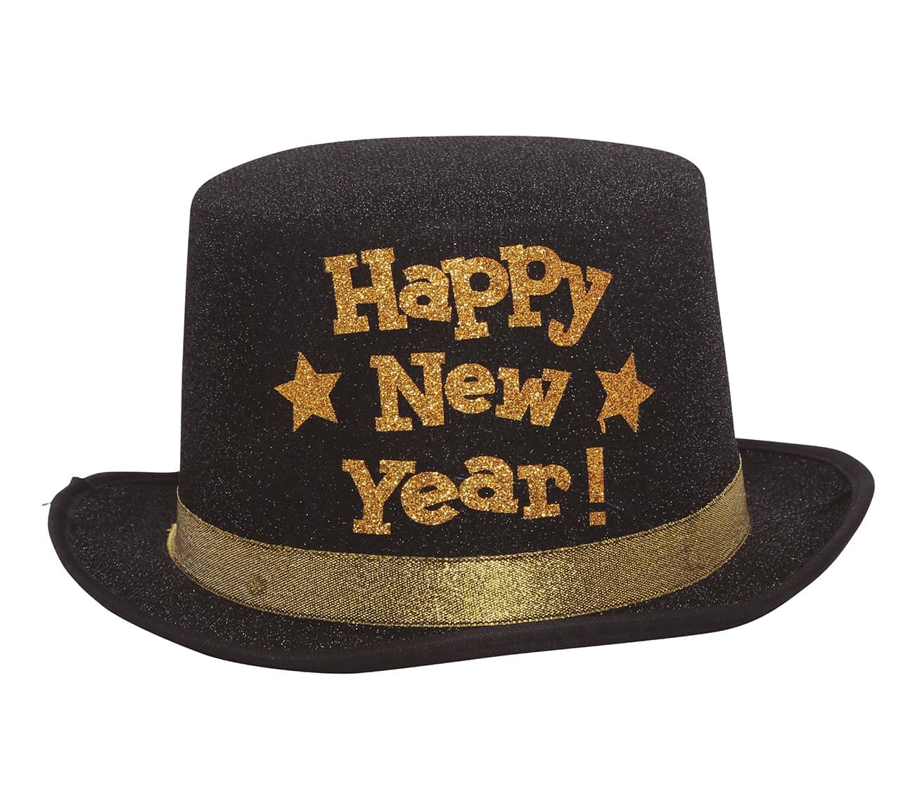 Sort høj hat "Happy New Year"