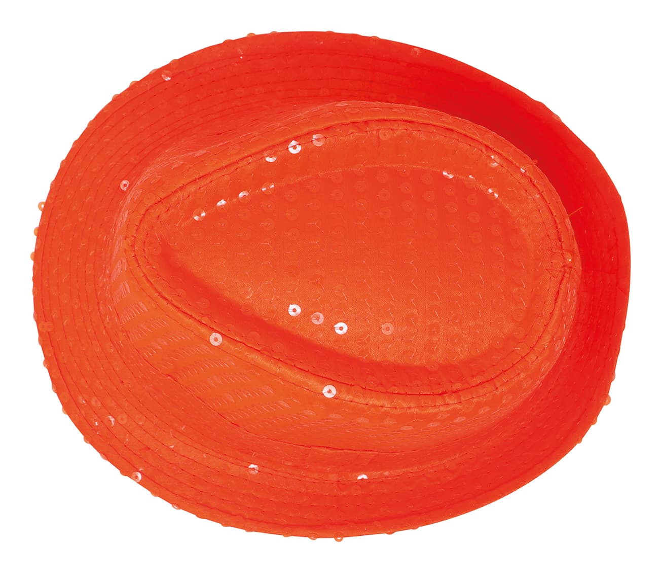 Neonorange gangsterhat med pailletter