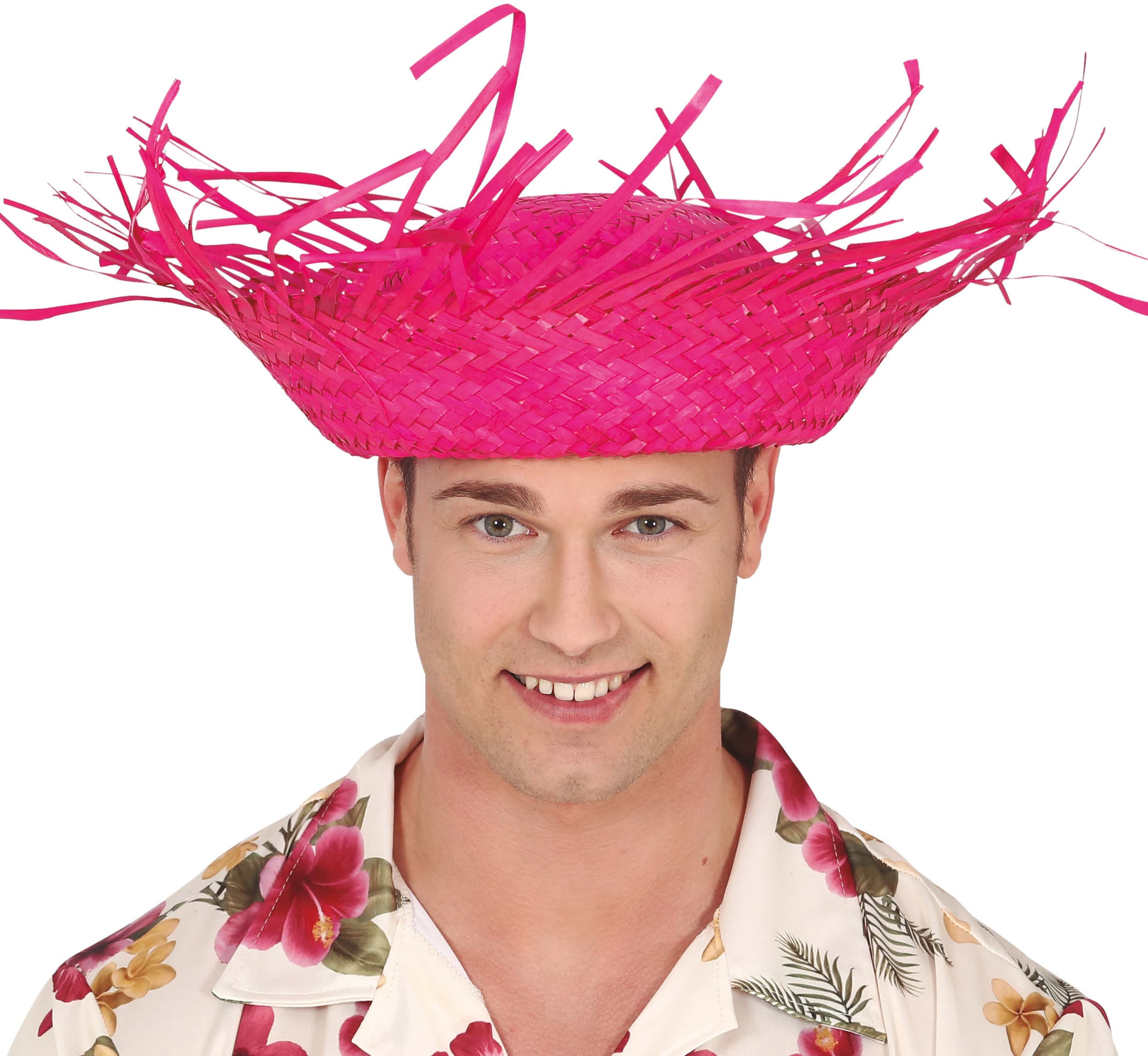 Fugleskræmselhat i strå, pink