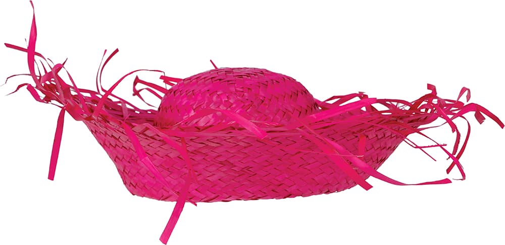 Fugleskræmselhat i strå, pink