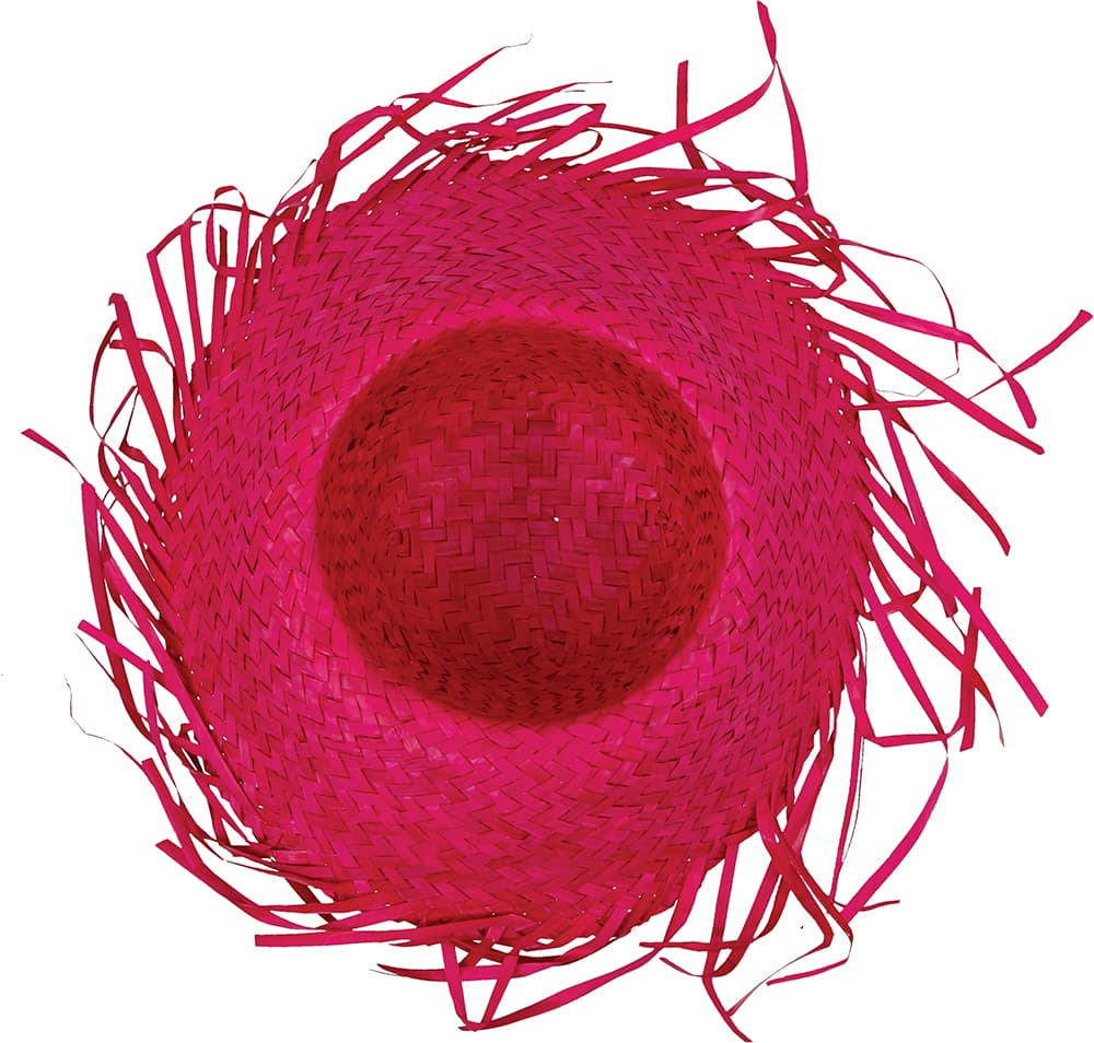 Fugleskræmselhat i strå, pink