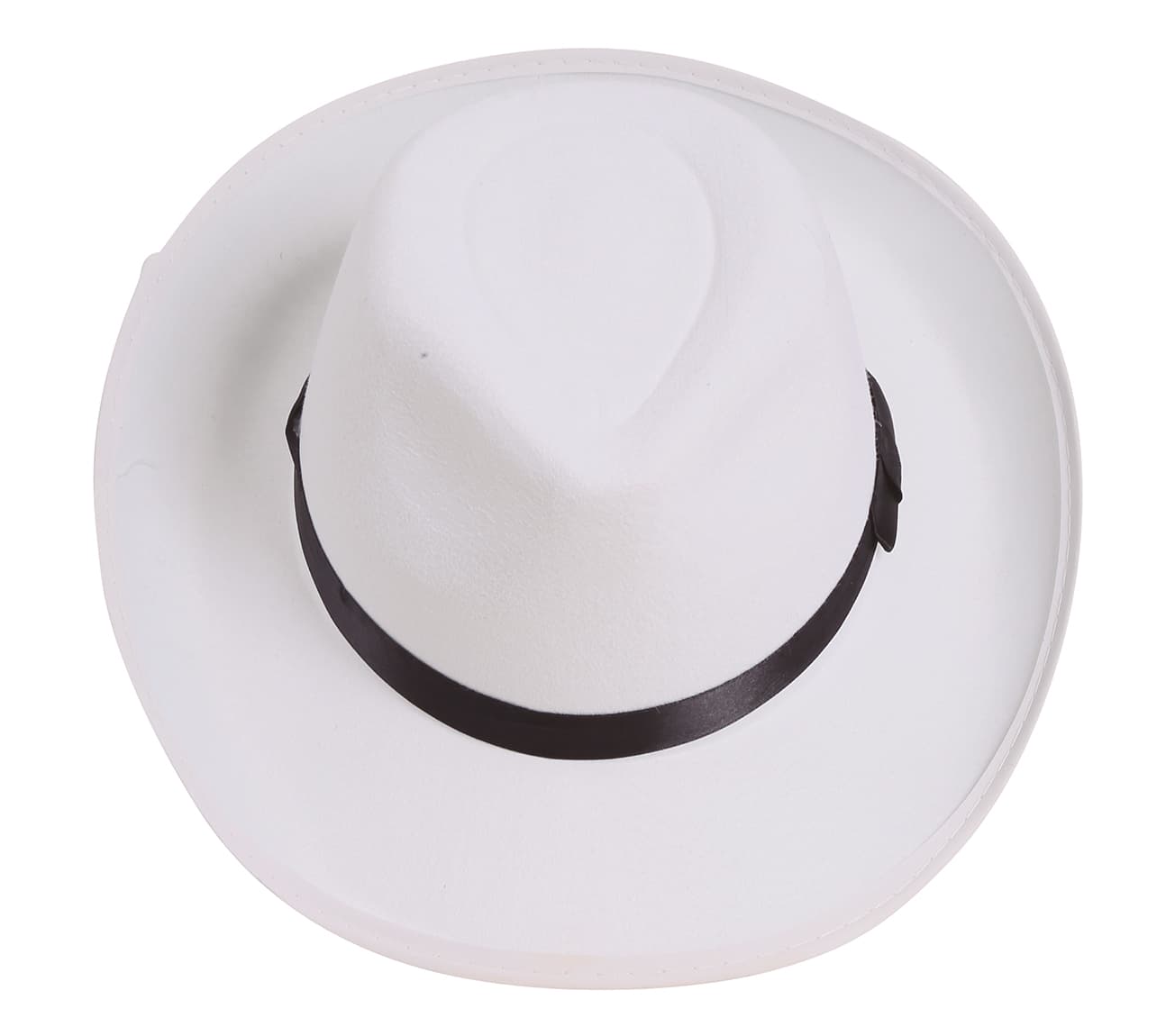 Hvid gangsterhat med sort bånd
