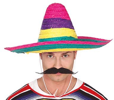 Mexicansk stråhat, 50 cm, flerfarvet