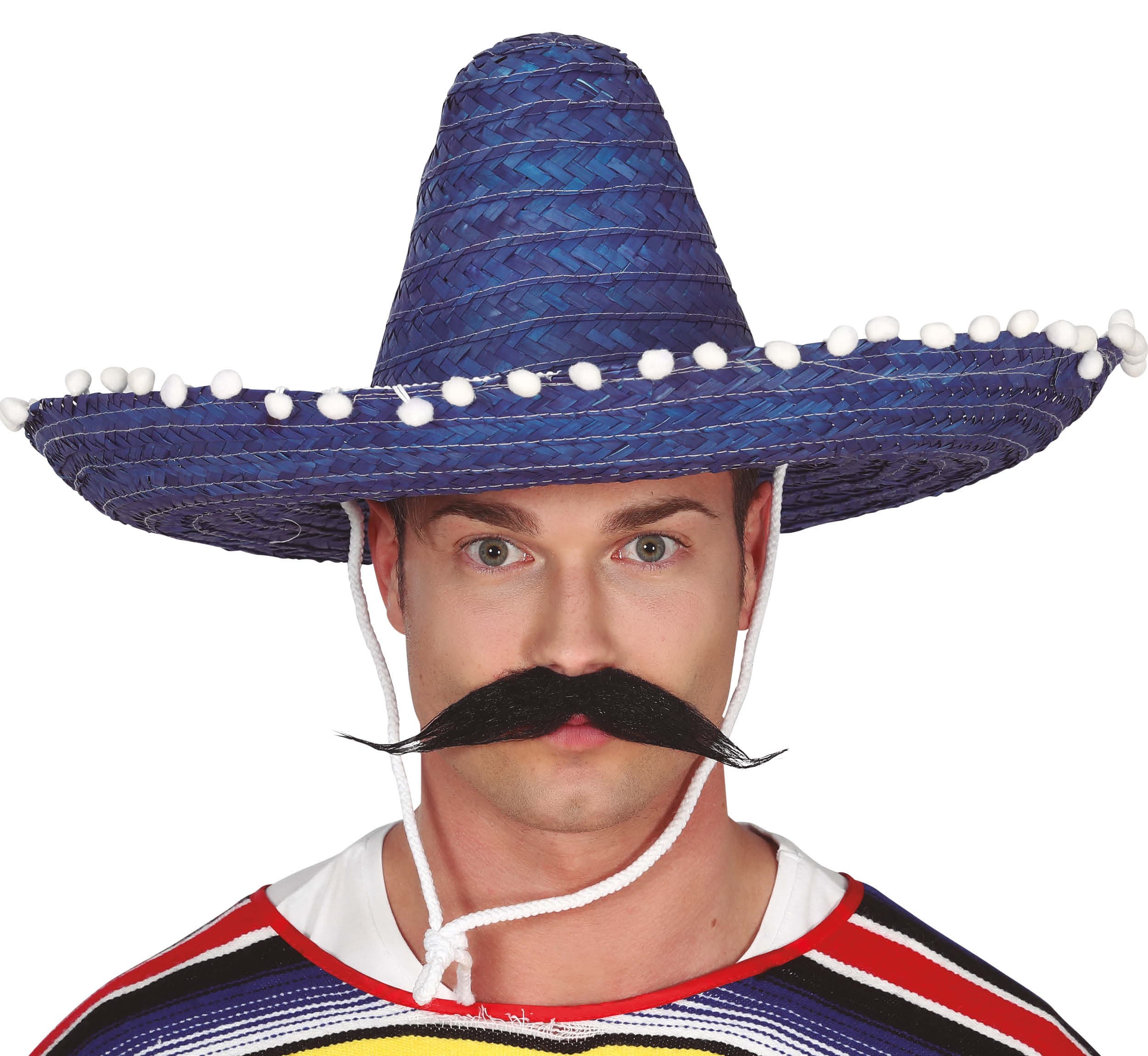 Mexicansk stråhat 50 cm, blå