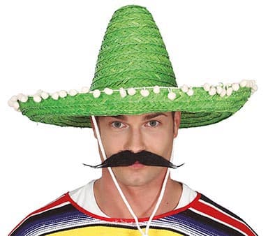 Mexicansk stråhat 50 cm, grøn
