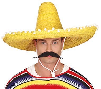 Mexicansk stråhat 60 cm, gul