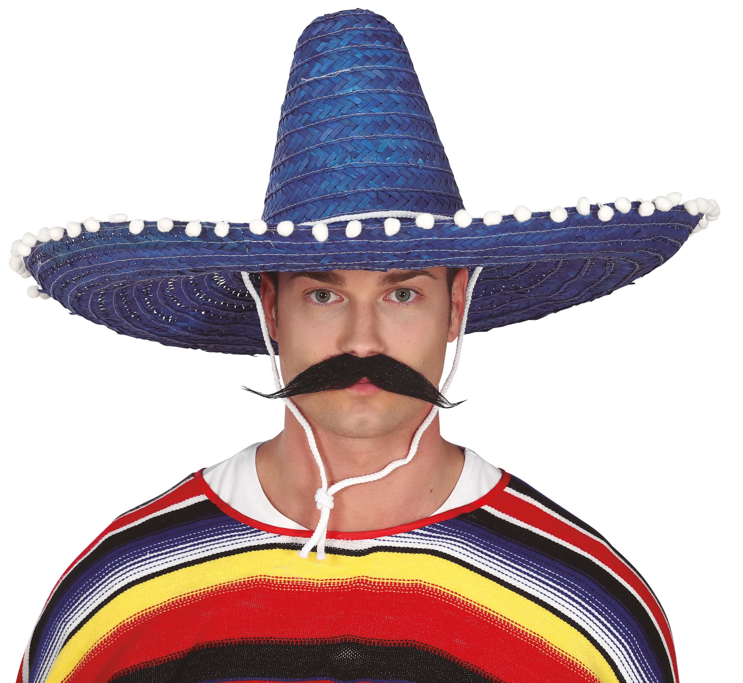 Mexicansk stråhat 60 cm, blå