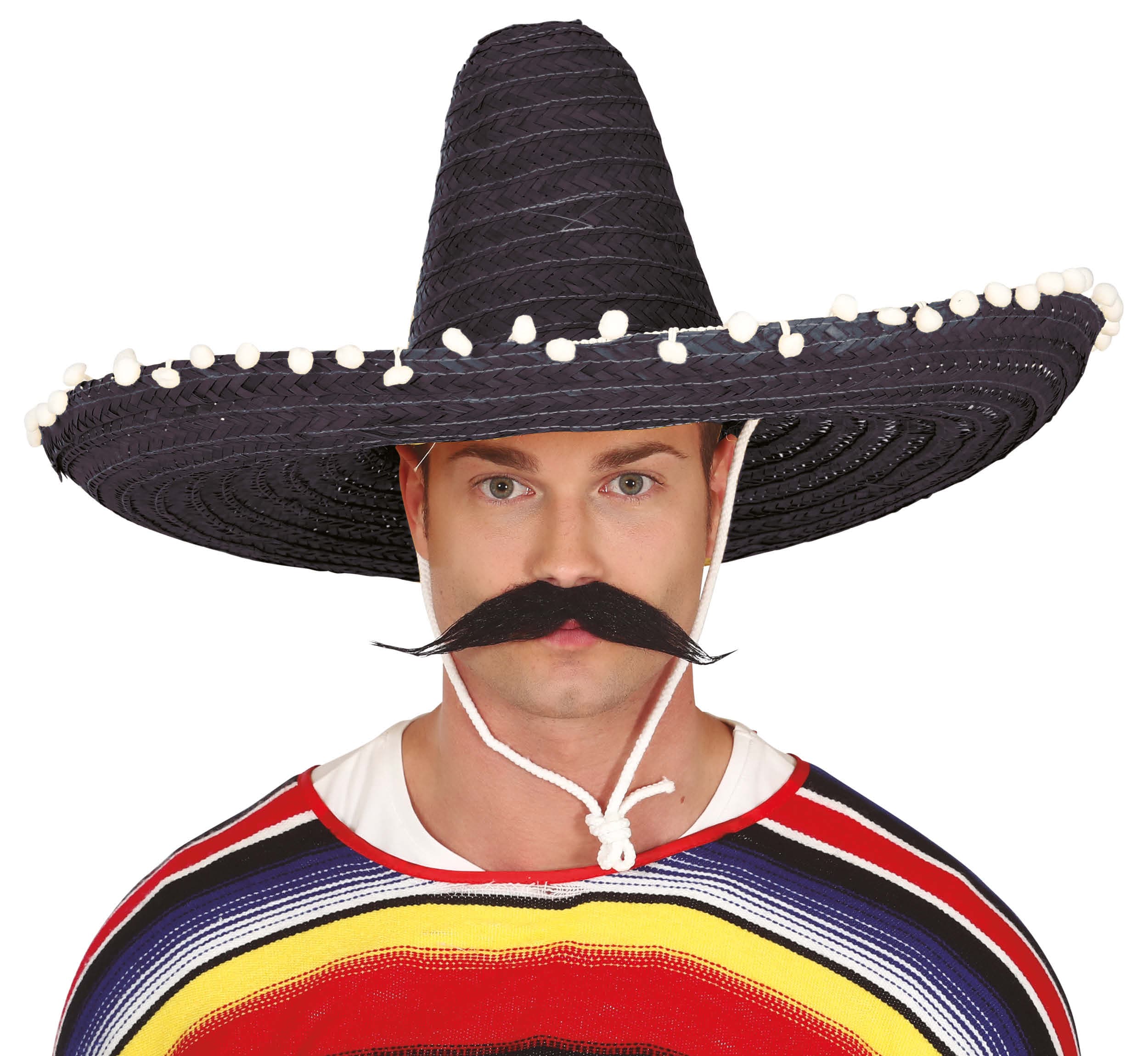 Mexicansk stråhat 60 cm, sort