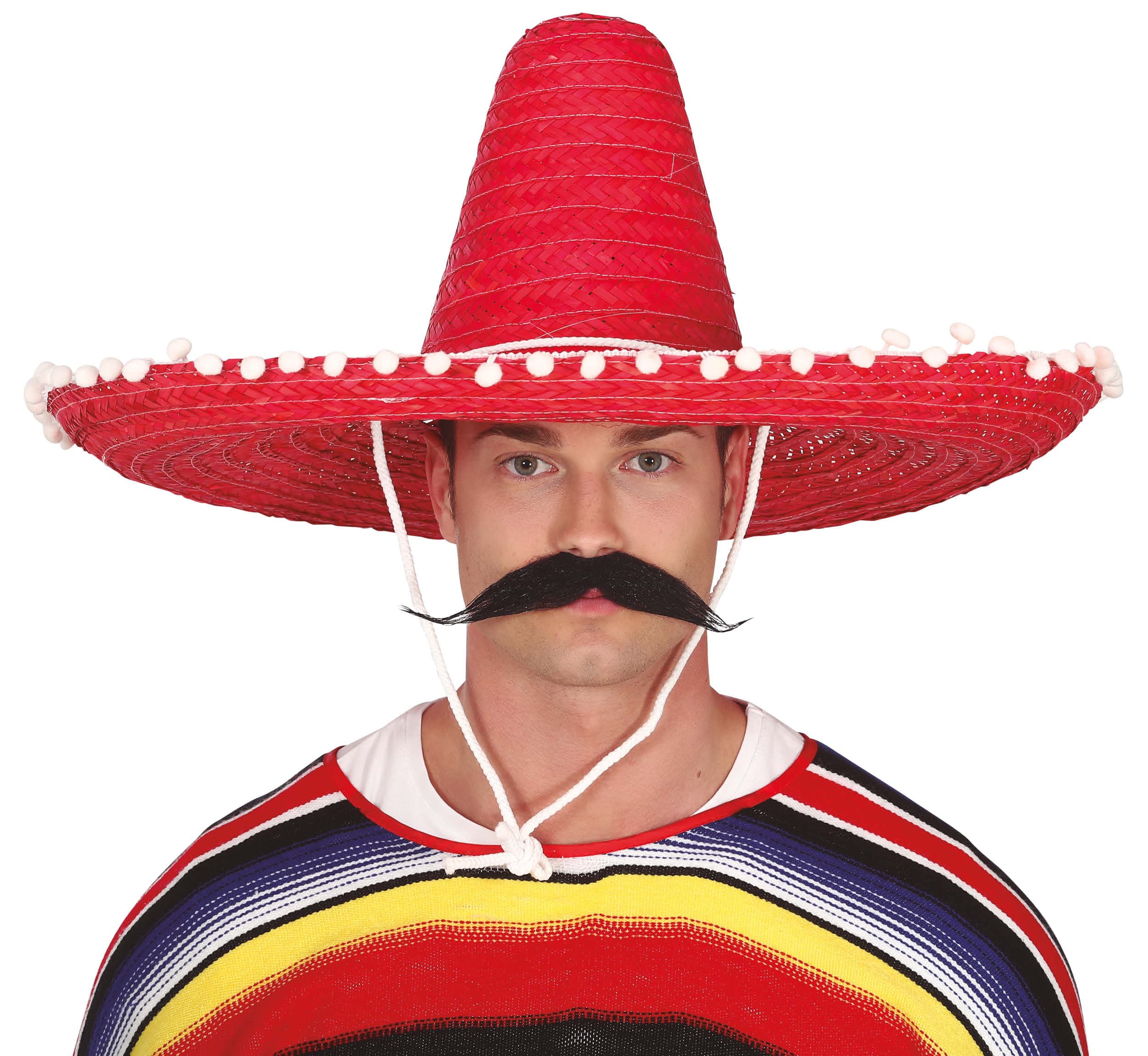 Mexicansk stråhat 60 cm, rød