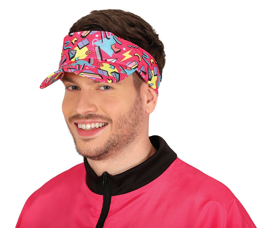 Pink 80'er-solskærmshat til voksne