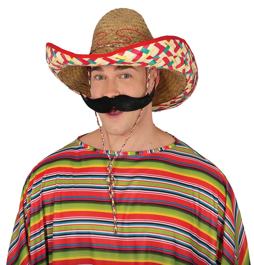 Mexicansk stråhat, 50 cm, mørk
