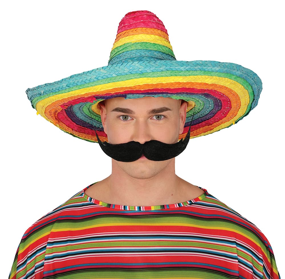 Mexicansk stråhat, 50 cm, regnbue