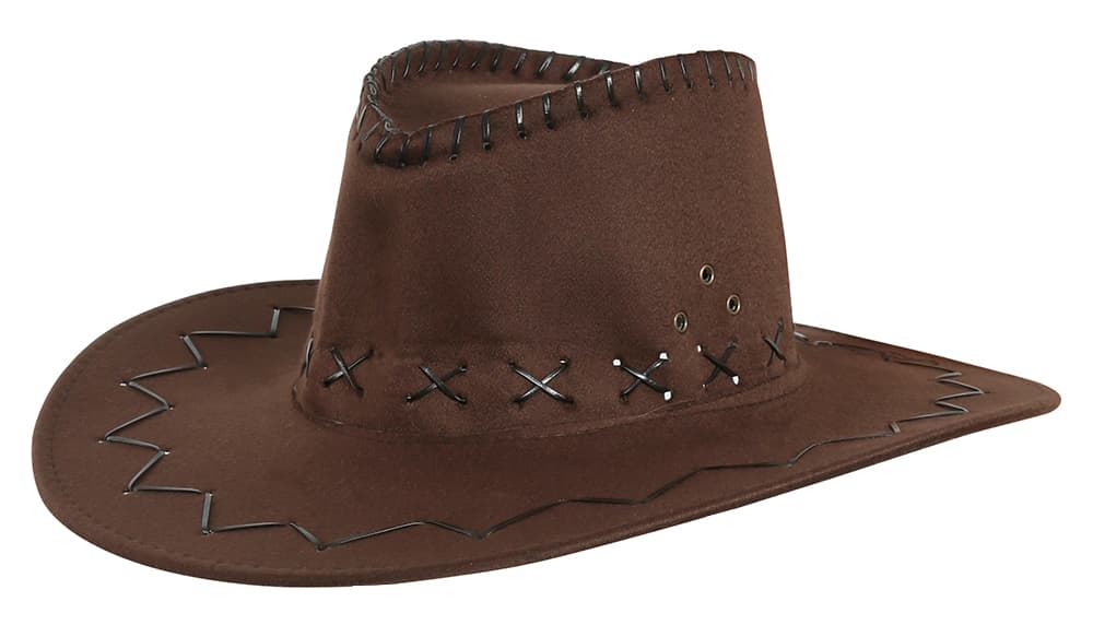 Brun cowboyhat i kunstlæder til børn