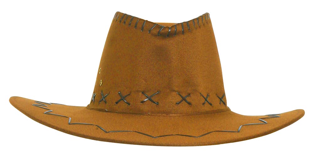 Lysebrun cowboyhat i kunstlæder til børn
