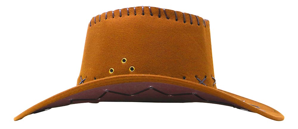 Lysebrun cowboyhat i kunstlæder til børn