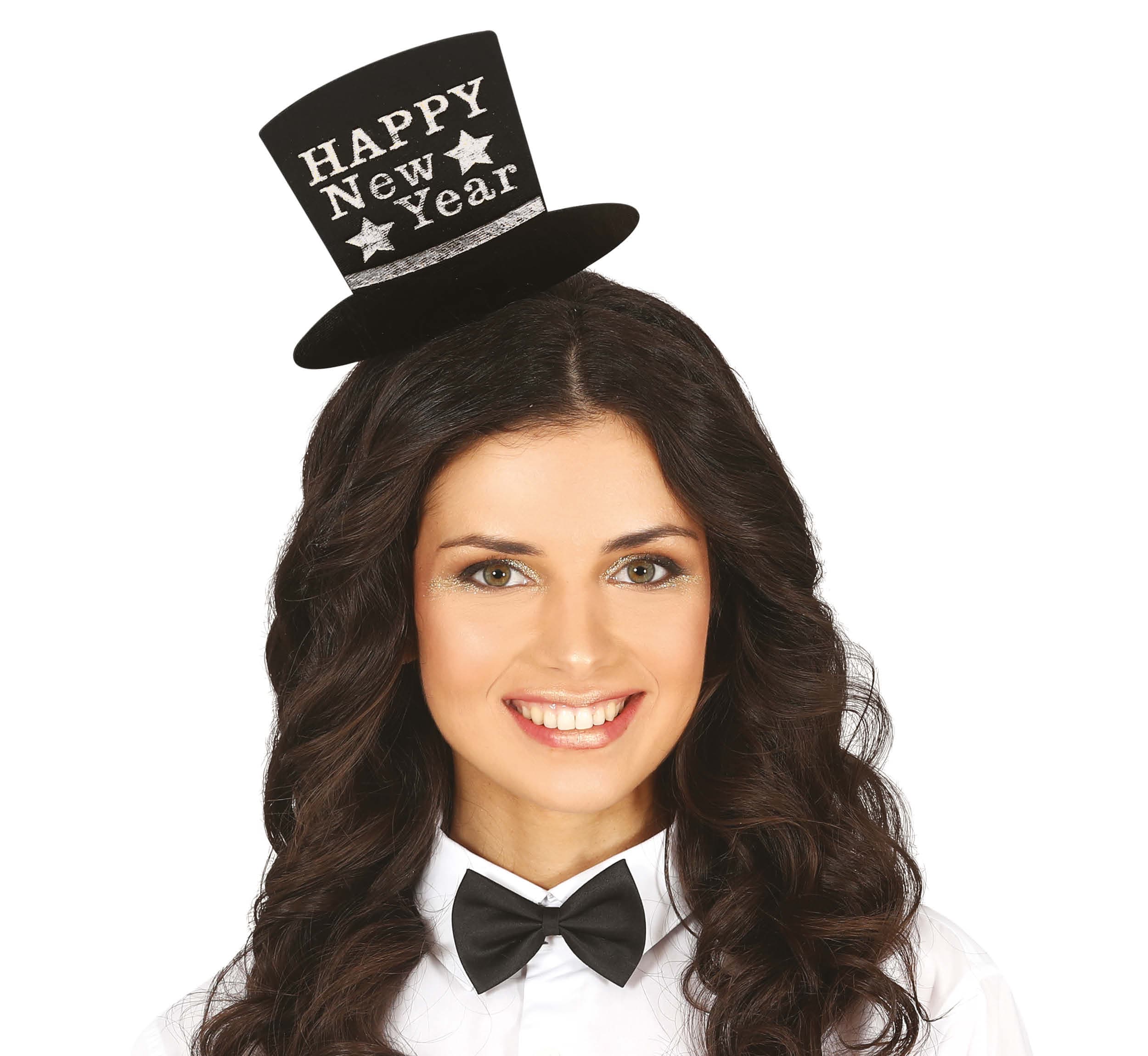 Sølvfarvet hårbøjle "Happy New Year"