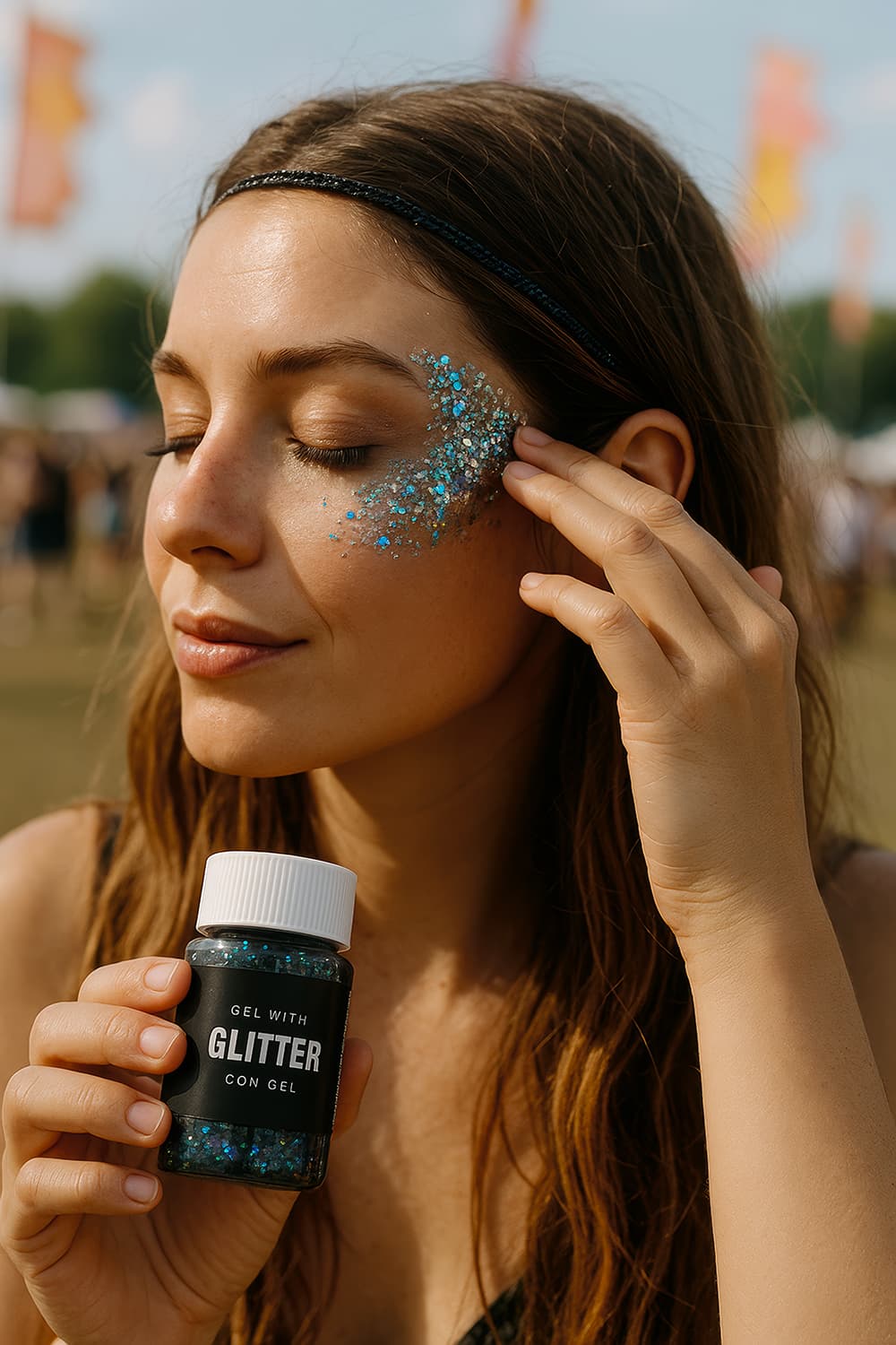 Bøtte med sort glimmergel, 20 g