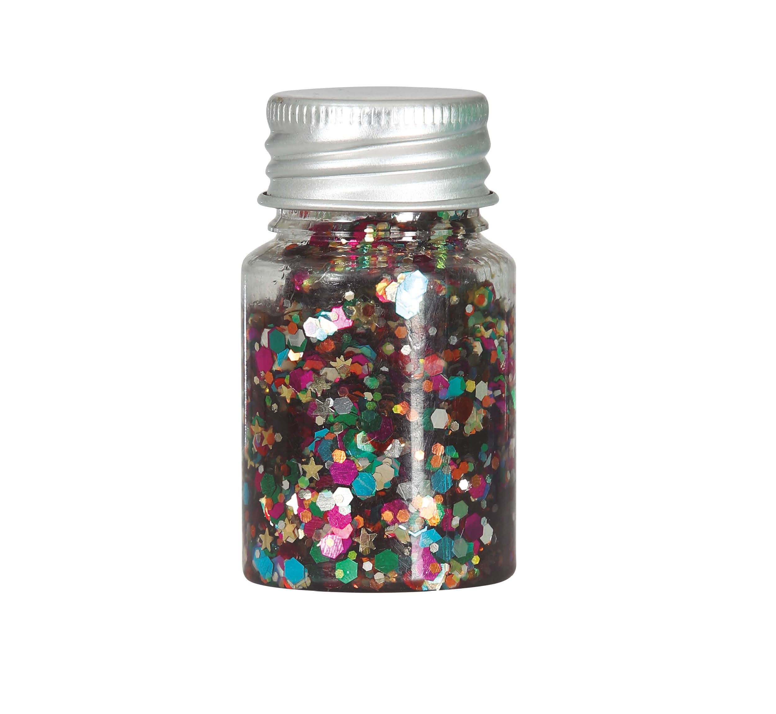 Bøtte med flerfarvet glimmergel, 20 g