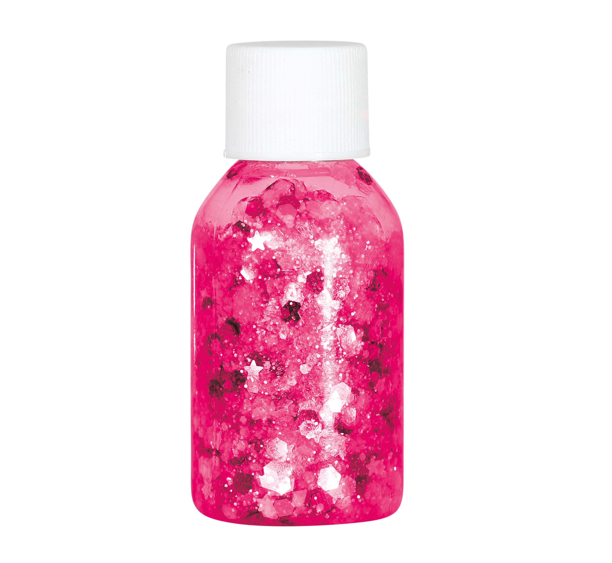 Bøtte med fuchsia glimmergel, 20 g