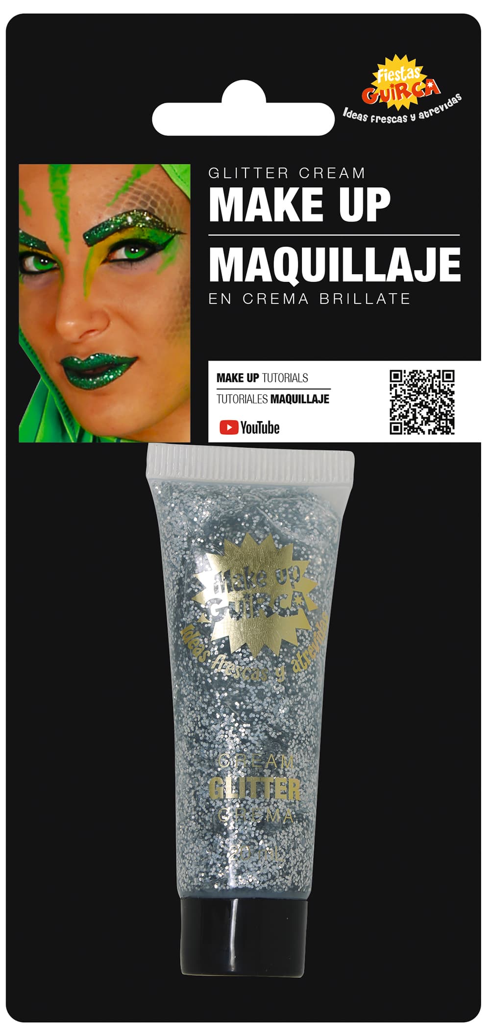 Glimmer-make-up i tube, creme, 20 ml, sølv