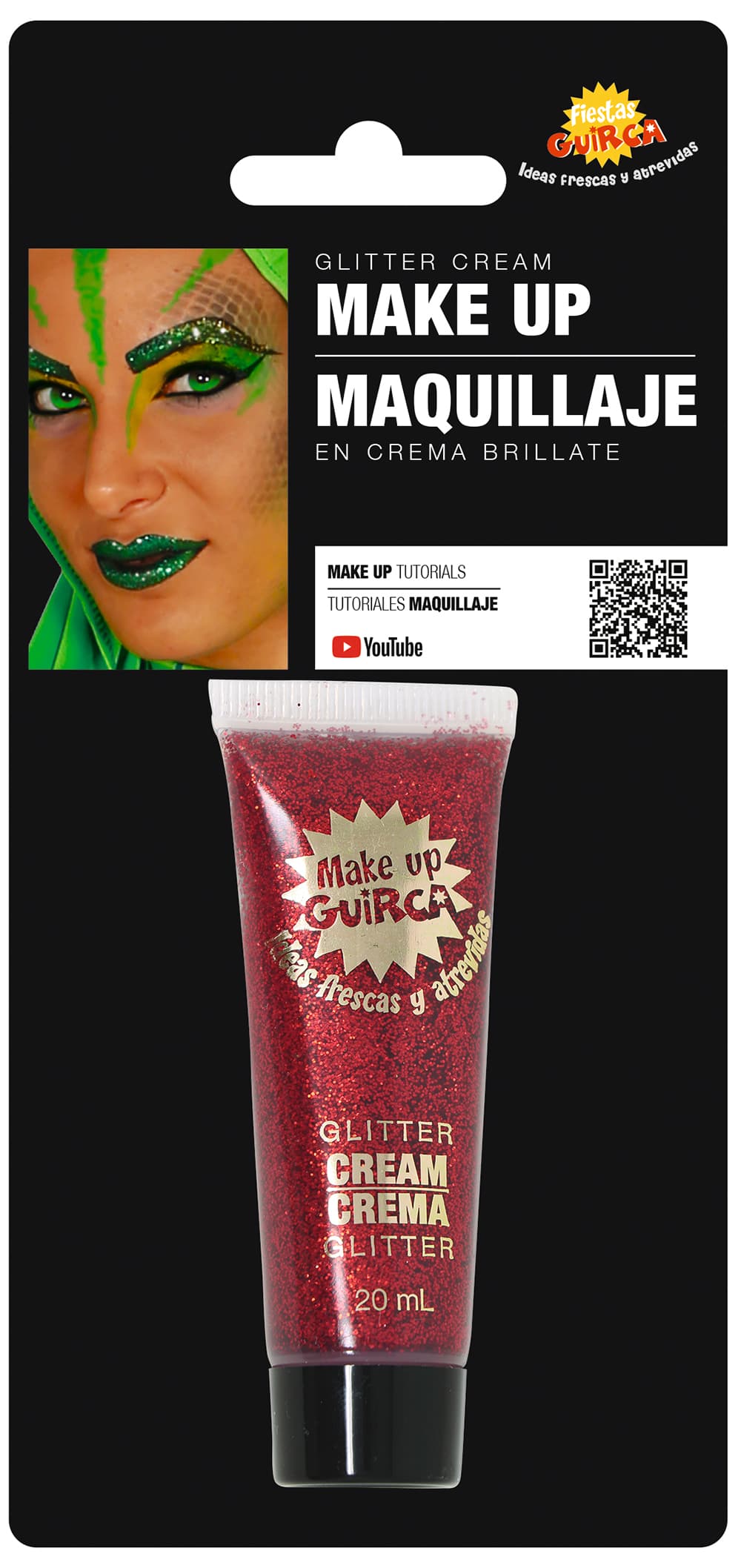 Glimmer-make-up i tube, creme, 20 ml, rød