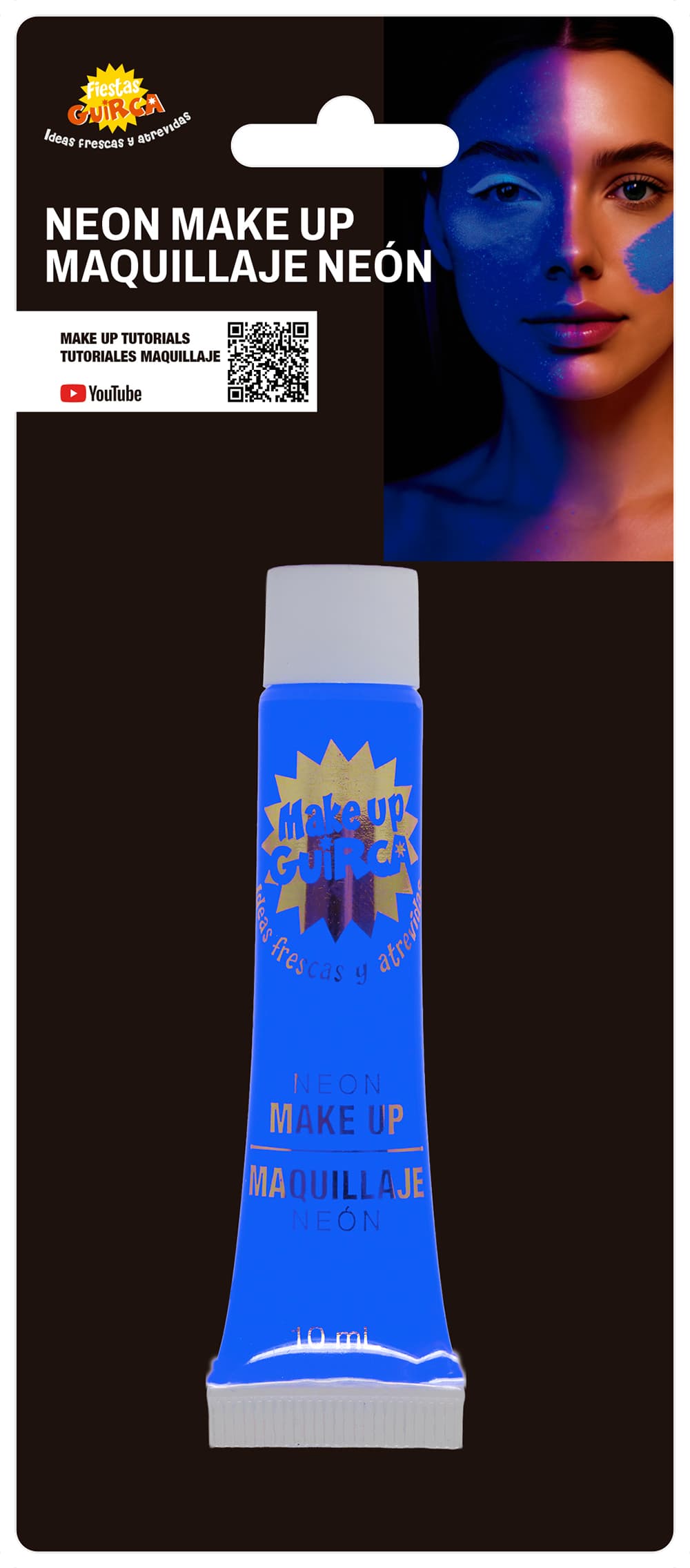 Neonblå sminke i tube, 10 ml