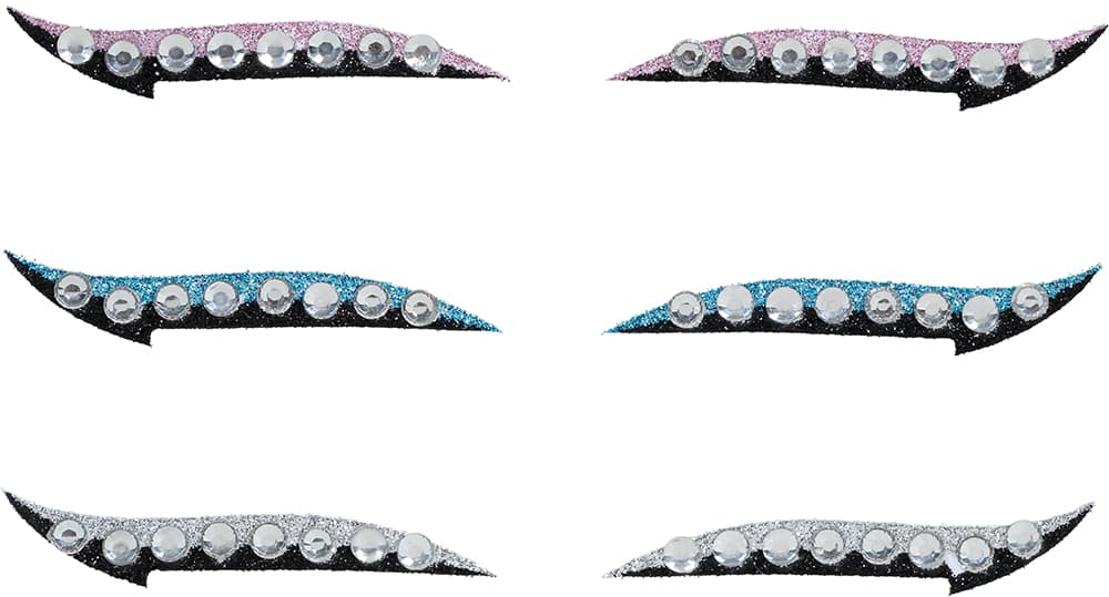 6 selvklæbende eyeliner-stickers med krystaller