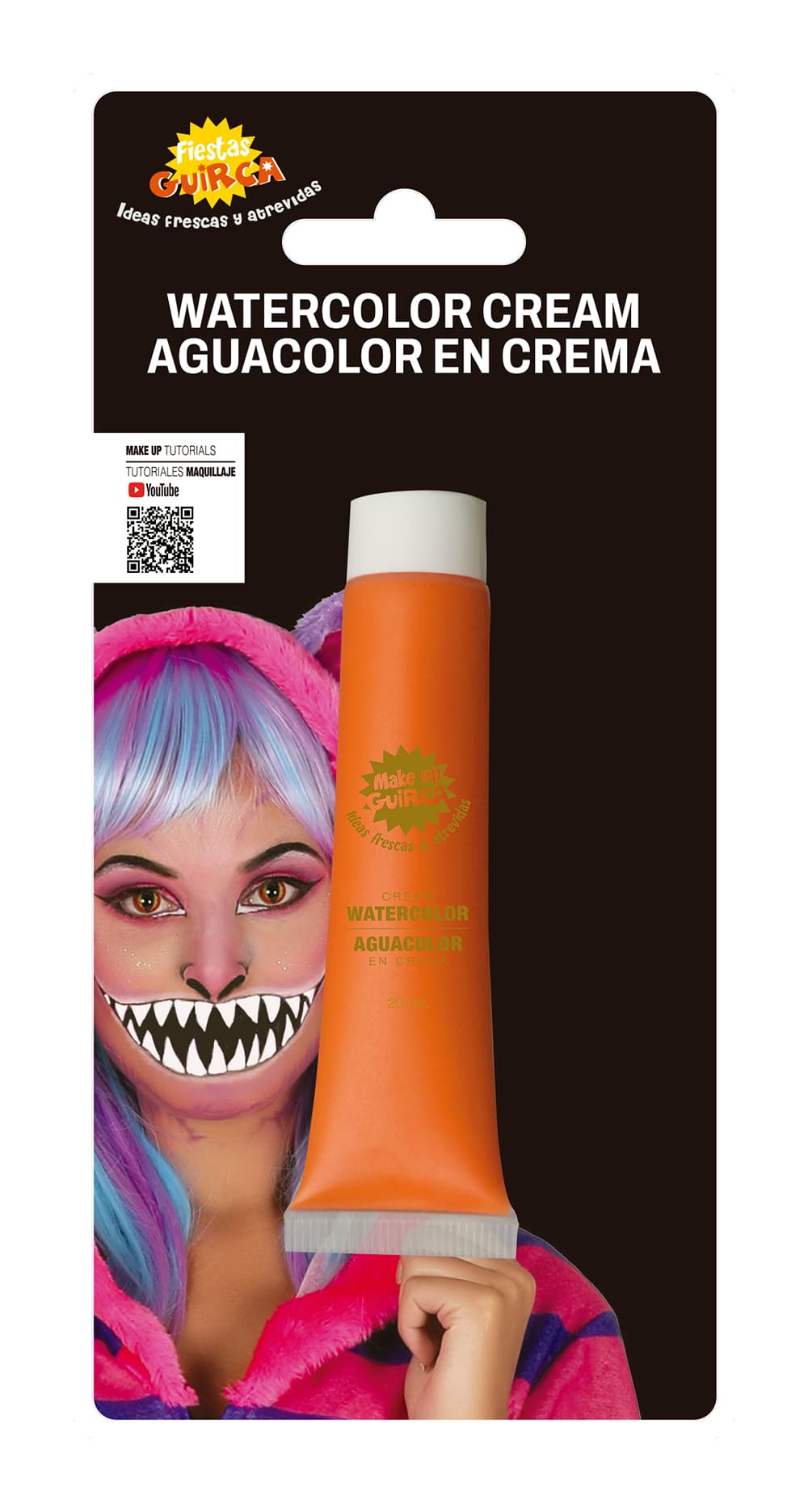 Orange vandbaseret sminke i tube 20 ml
