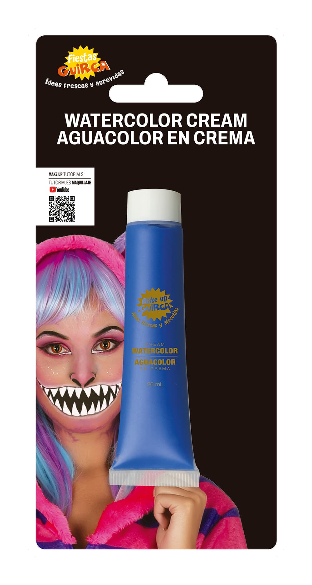 Marineblå vandbaseret sminke i tube, 20 ml