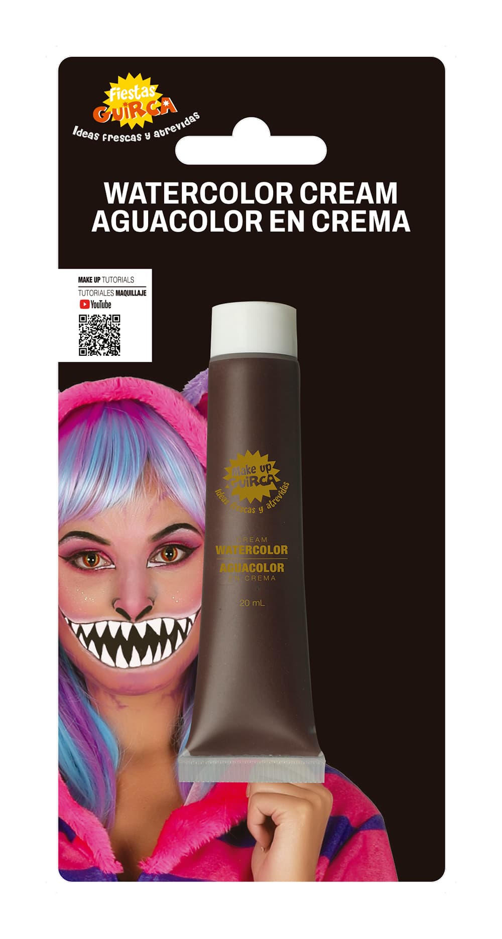 Brun vandbaseret sminke i tube, 20 ml
