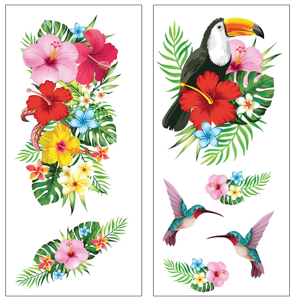 Tropiske Hawaii-tatoveringer, 14 × 30 cm