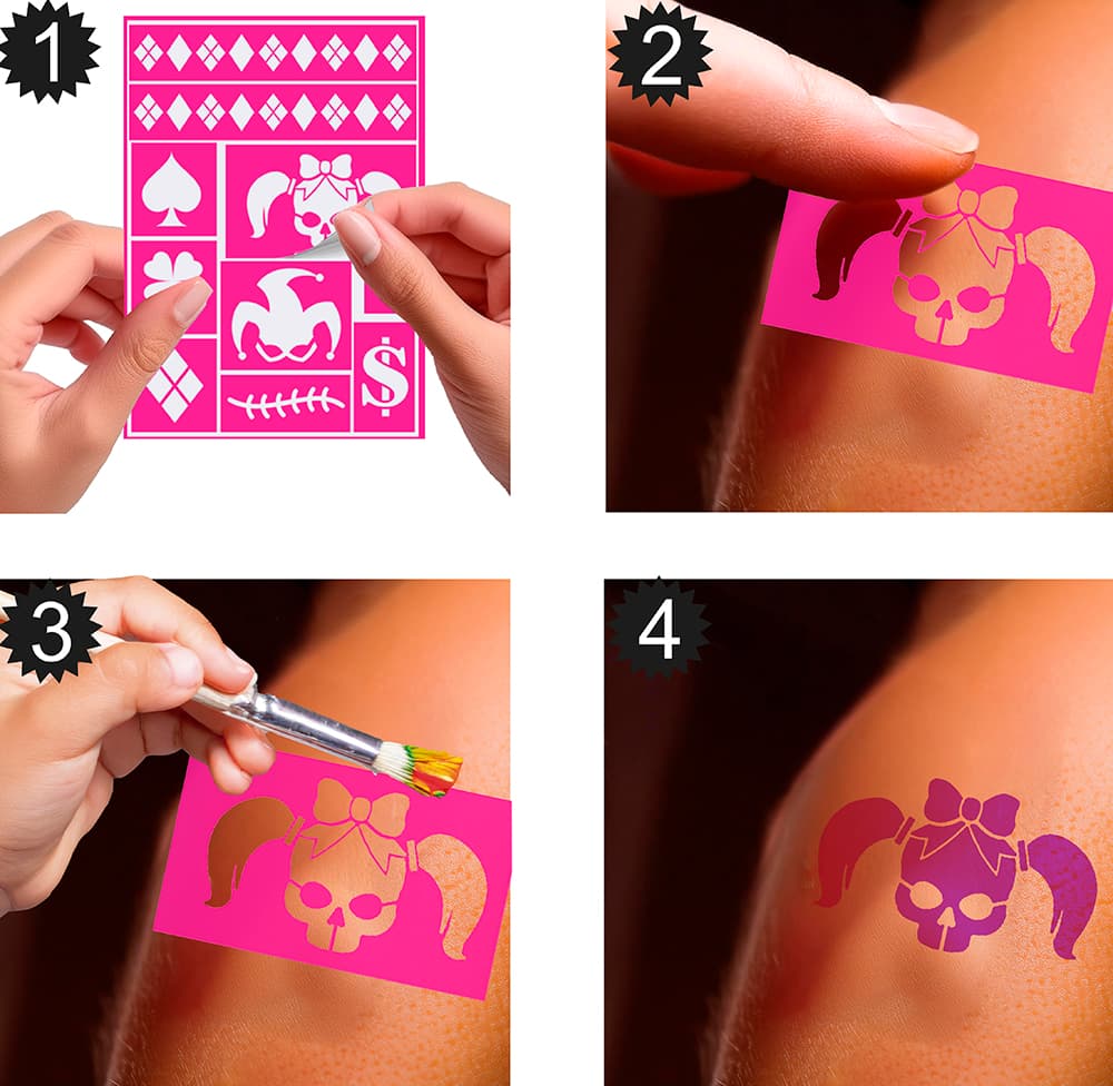 Selvklæbende sminkestencil til børn, Dangerous Girl