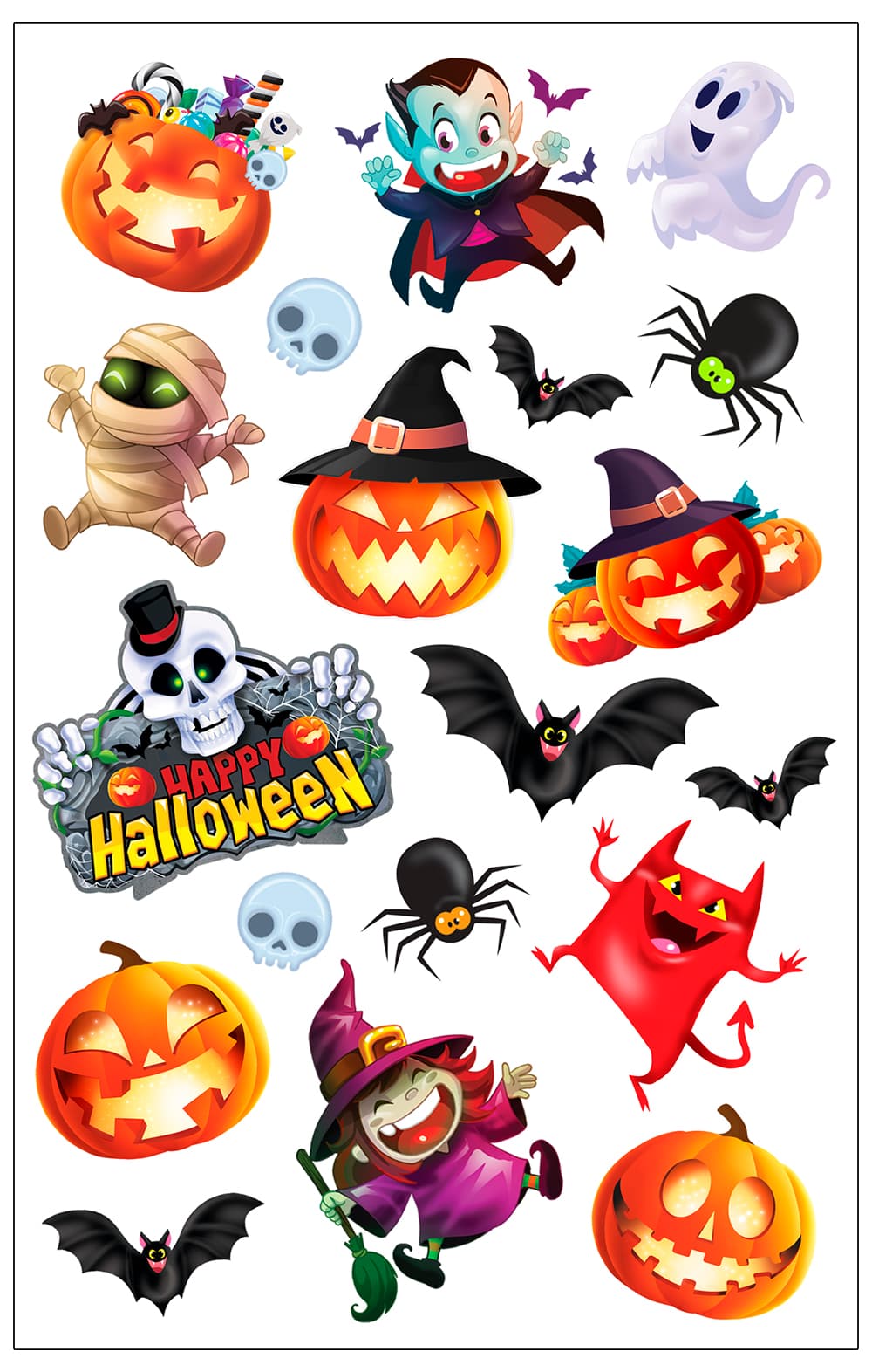 Ark med halloween-tatoveringer, 14 × 22 cm, til børn