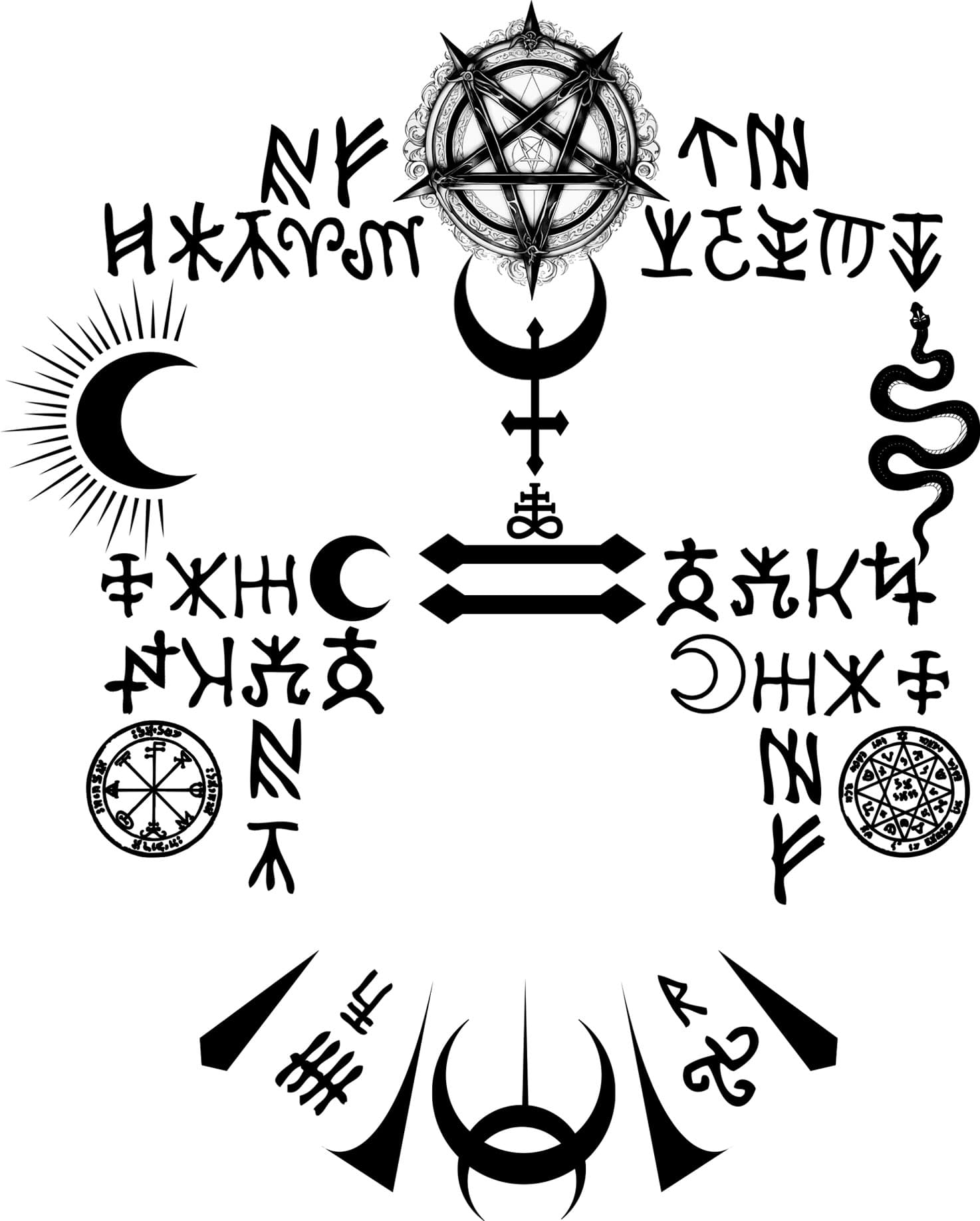Satanisk ansigtstatovering 22 × 18 cm