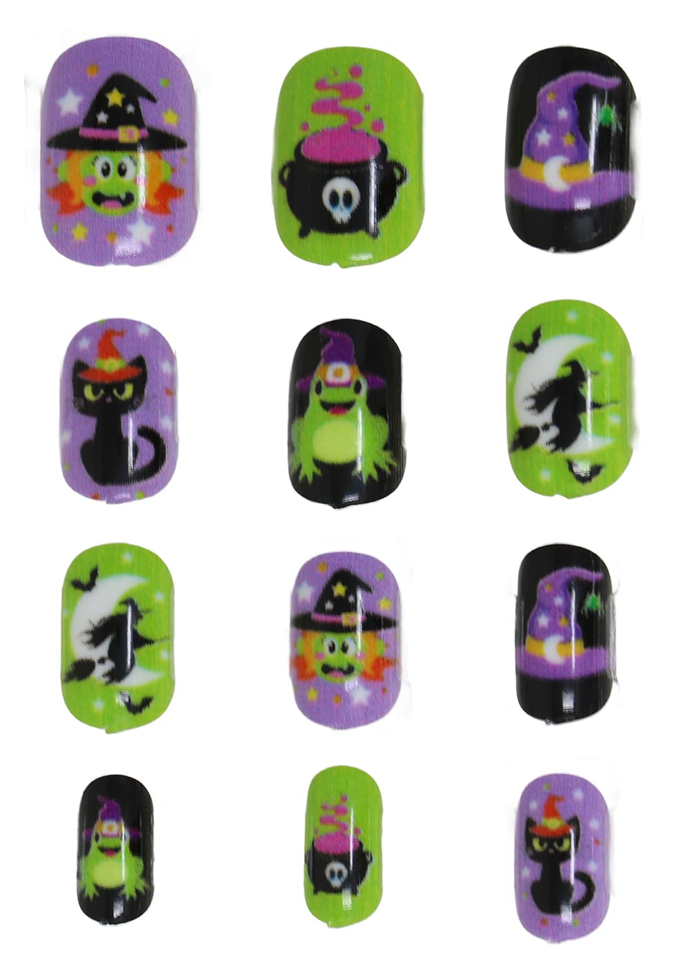12 negle med lim til børn, halloweendesign 2