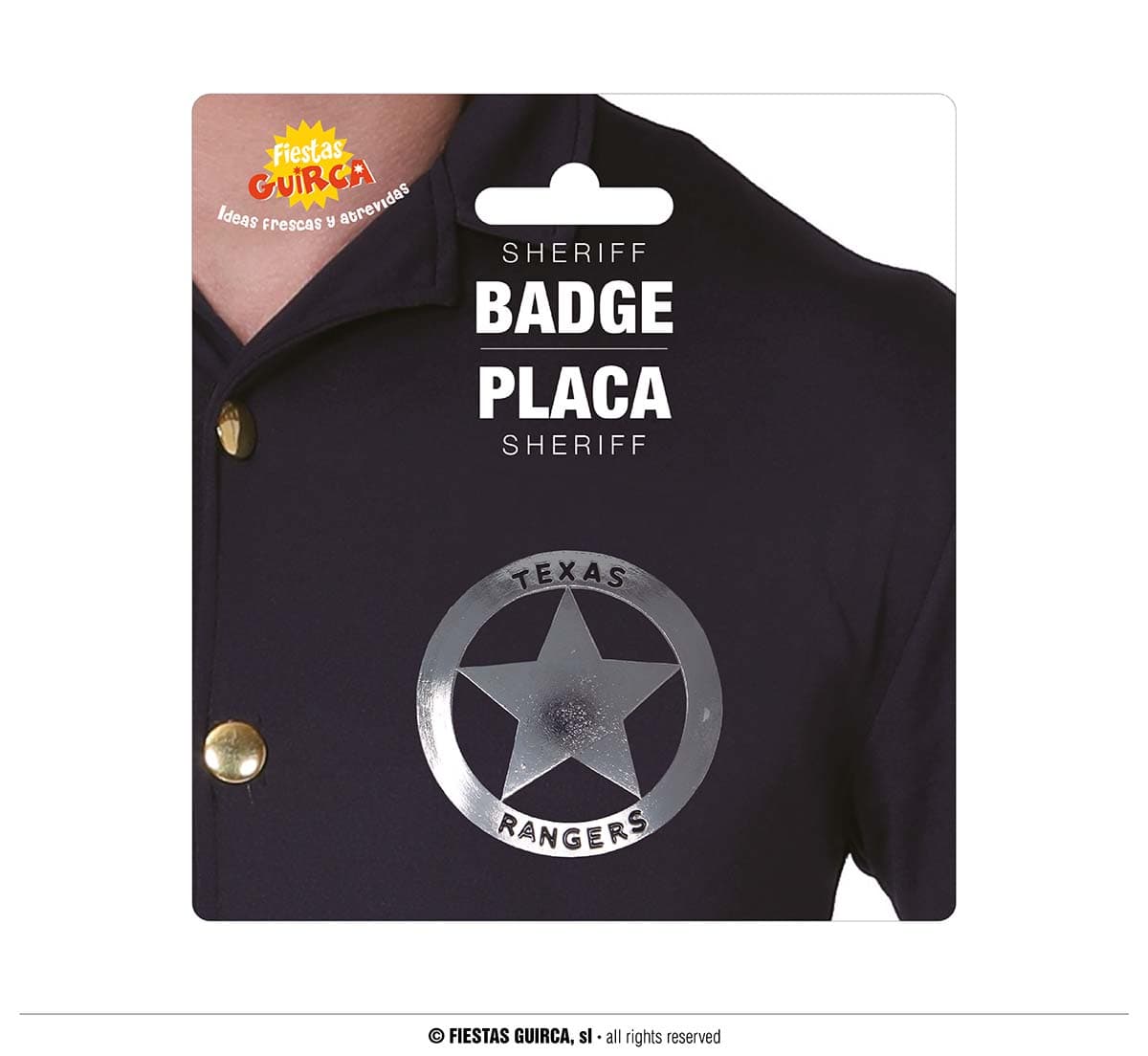 Sheriffstjerne i metal 6 cm