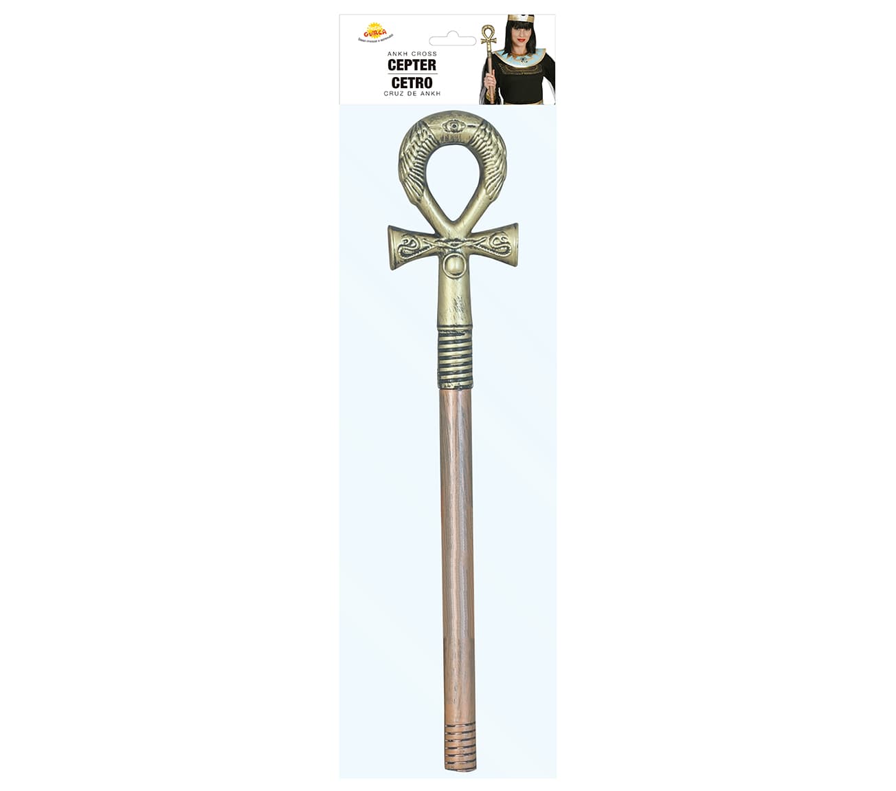 Egyptisk scepter med ankh-kors, 50 cm