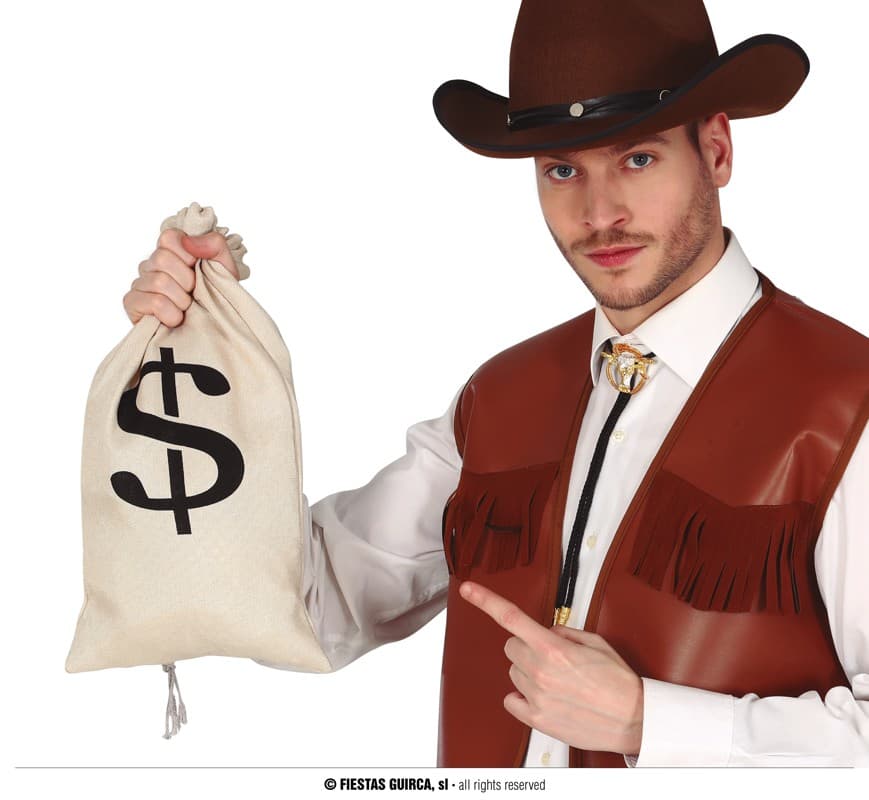 Cowboy-pengepose i stof, 42 × 22 cm