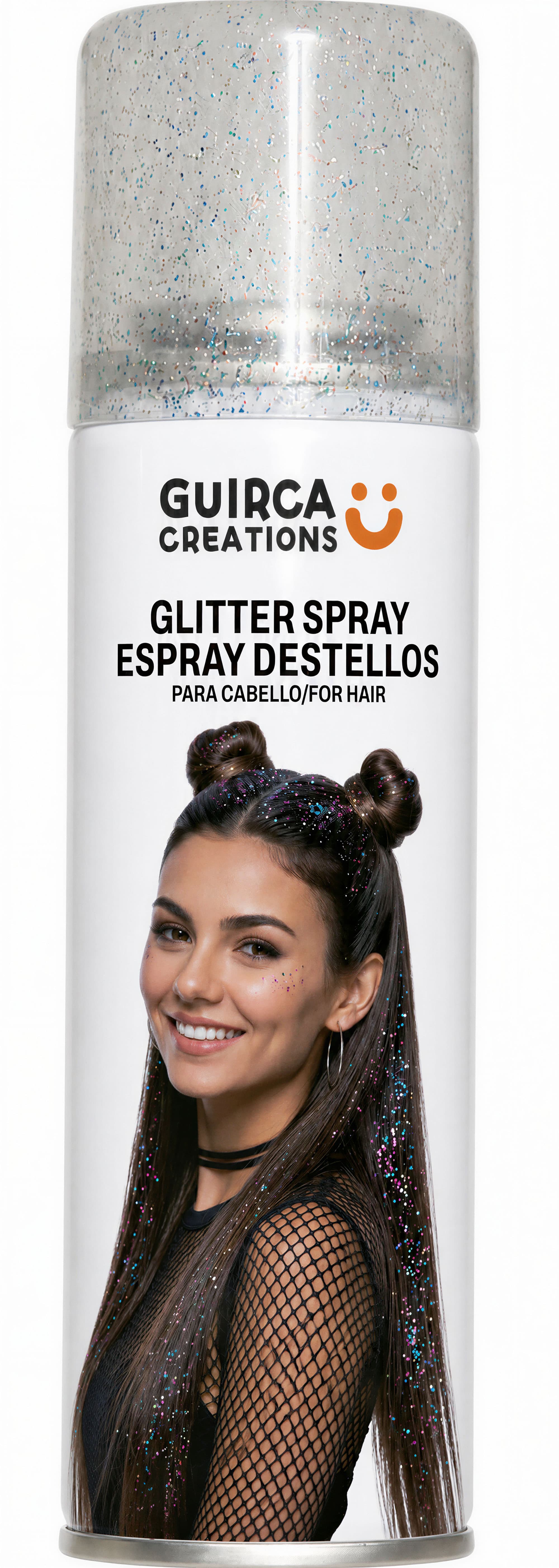 Glitrende flerfarvet hårspray 125 ml